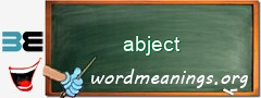 WordMeaning blackboard for abject